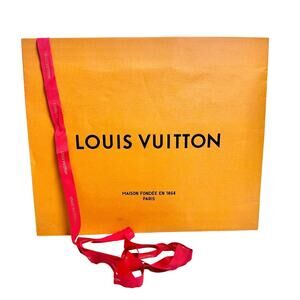 Louis Vuitton Large Shopping Gift Bag & Red LV Ribbon